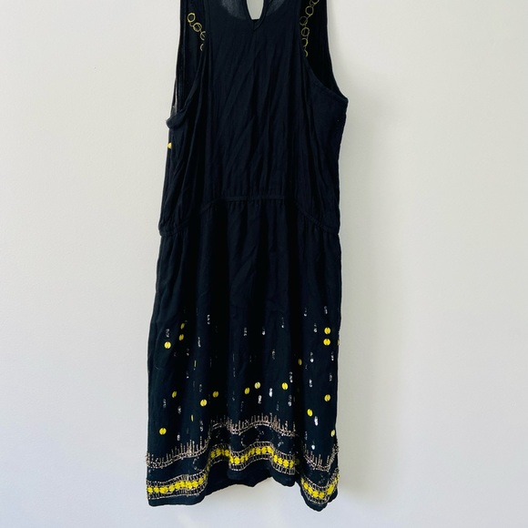 F21 Black and Yellow Beaded Mini Dress - Picture 7 of 8